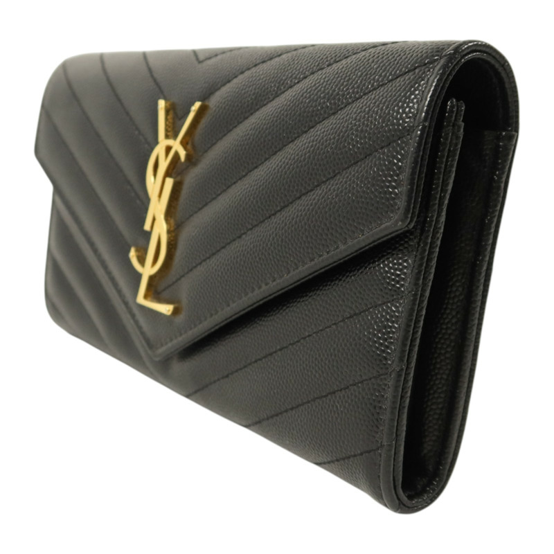 SAINT LAURENT 牛皮Cassandre Matelasse Long Wallet金扣長錢包-2