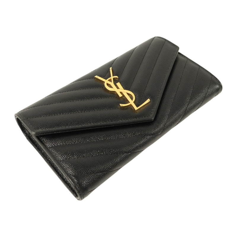 SAINT LAURENT 牛皮Cassandre Matelasse Long Wallet金扣長錢包-3