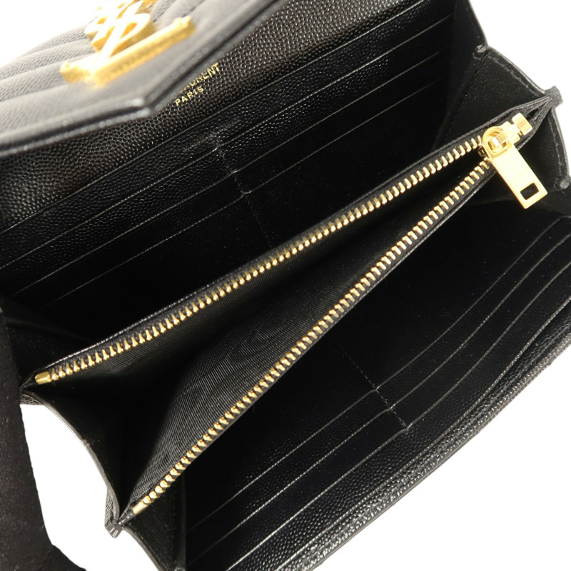 SAINT LAURENT 牛皮Cassandre Matelasse Long Wallet金扣長錢包-5