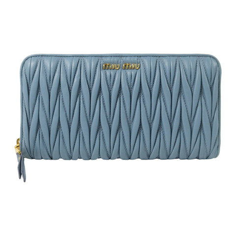 Miu Miu 羊皮皮革Long Wallet金扣拉鏈長錢包