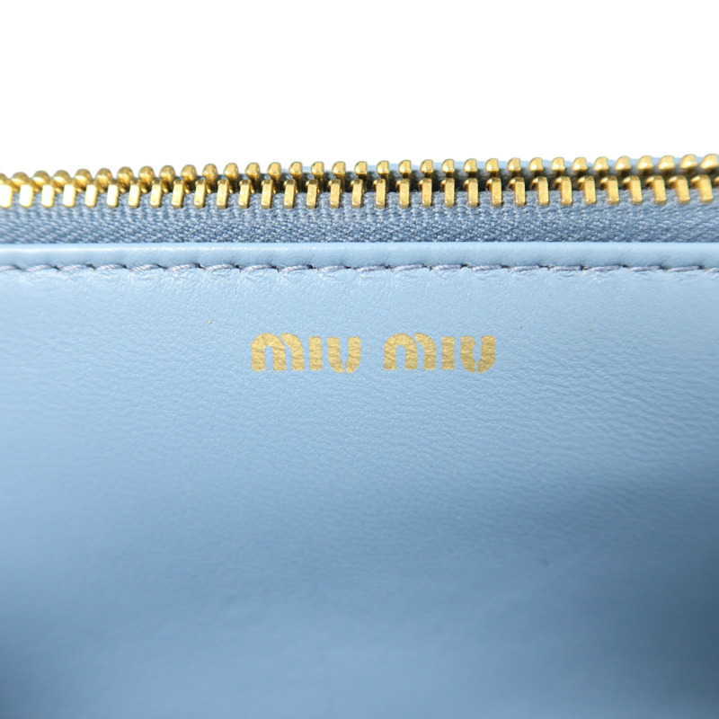 Miu Miu 羊皮皮革Long Wallet金扣拉鏈長錢包-6