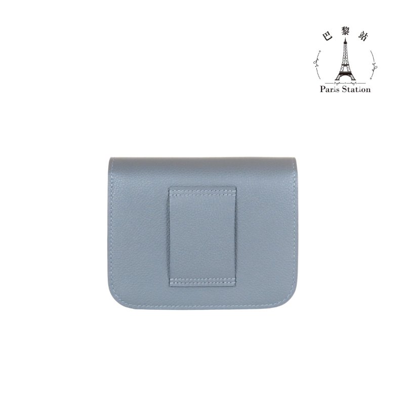 【巴黎站二手名牌專賣店】＊全新現貨＊HERMES 愛馬仕 真品＊W刻深灰色皮革金HCONSTANCE SLIM腰包-1