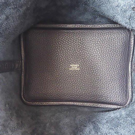 【巴黎站二手名牌專賣店】＊現貨＊HERMES 愛馬仕 真品＊U刻 PICOTIN 18海軍藍皮革金釦手提包 菜籃子-3