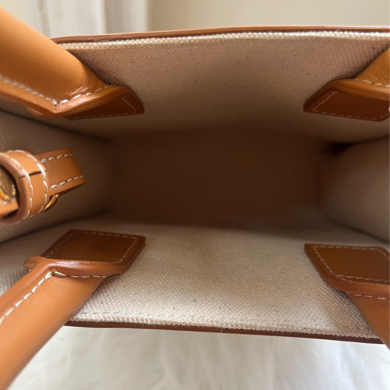 賽琳Celine Vertical Cabas迷你托特包 米色拼棕黃色-3