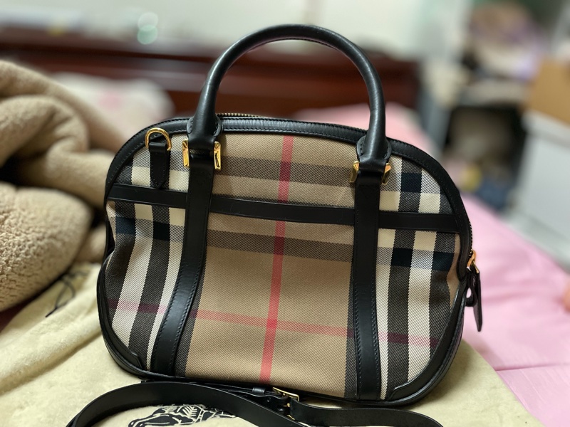 burberry老花波士頓包-1