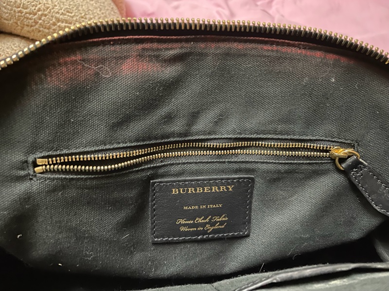 burberry老花波士頓包-7