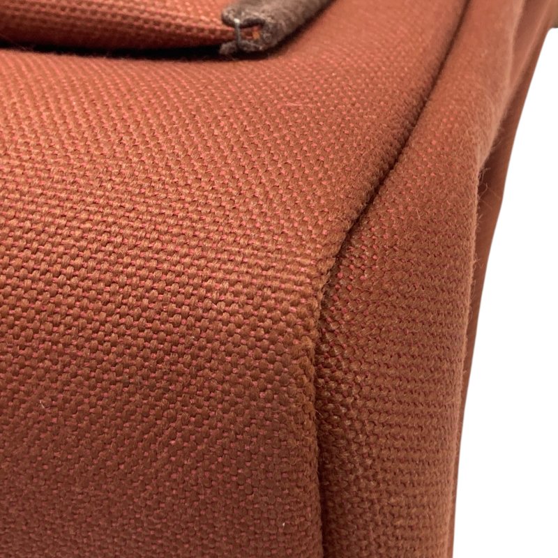 HERMES 愛馬仕 HERBAG 31 側背包 帆布/皮革 棕色/酒紅色 銀釦-8