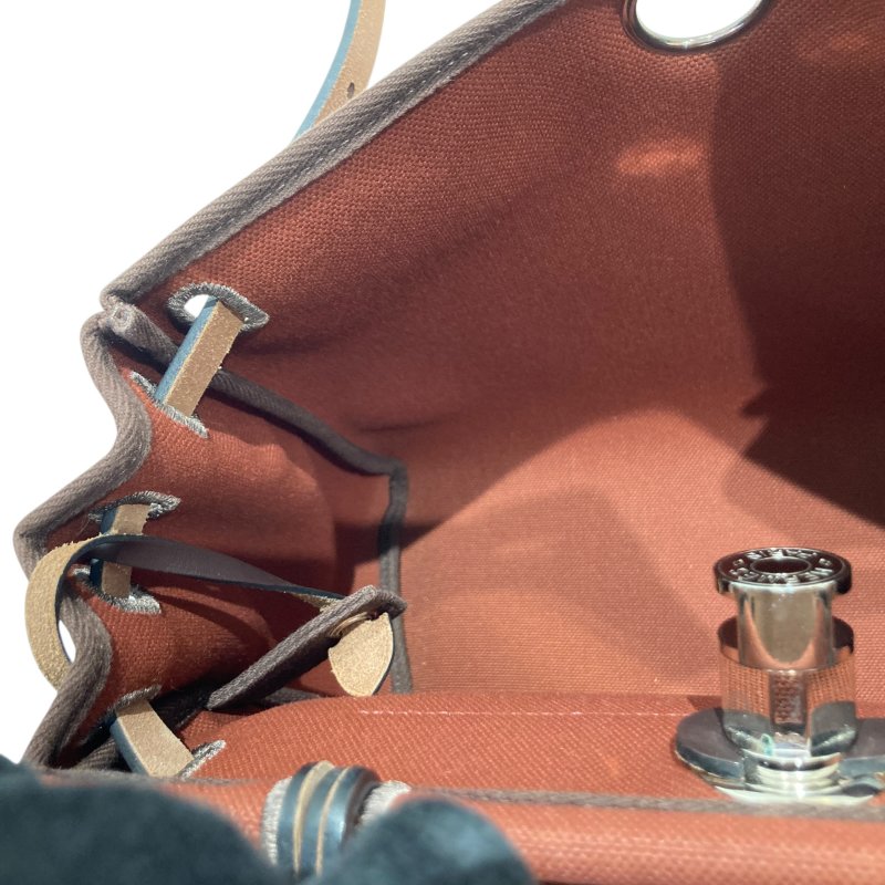 HERMES 愛馬仕 HERBAG 31 側背包 帆布/皮革 棕色/酒紅色 銀釦-12
