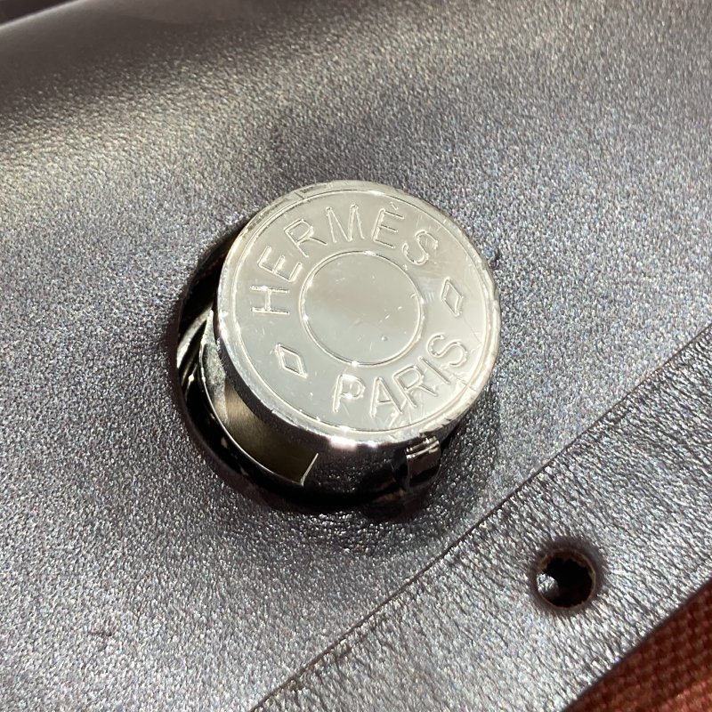 HERMES 愛馬仕 HERBAG 31 側背包 帆布/皮革 棕色/酒紅色 銀釦-13