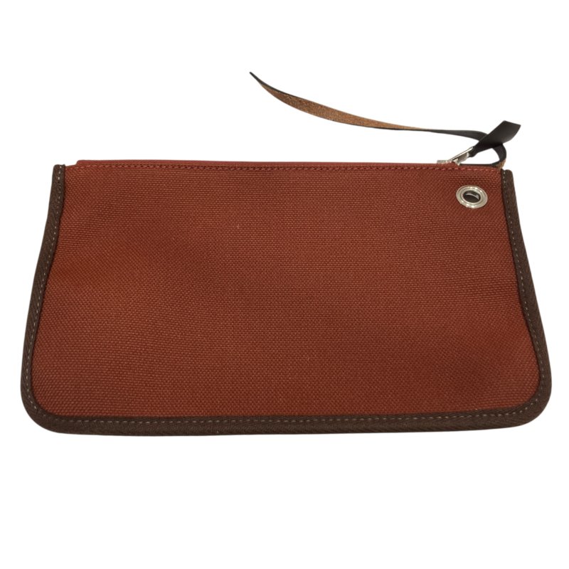 HERMES 愛馬仕 HERBAG 31 側背包 帆布/皮革 棕色/酒紅色 銀釦-18