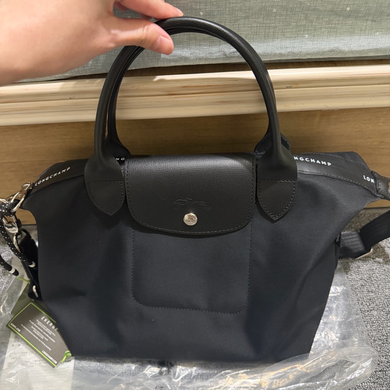 售 longchamp LE PLIAGE ENERGY 手提包 S 黑色 - 再生帆布 有台灣購證 全新閒置品-1