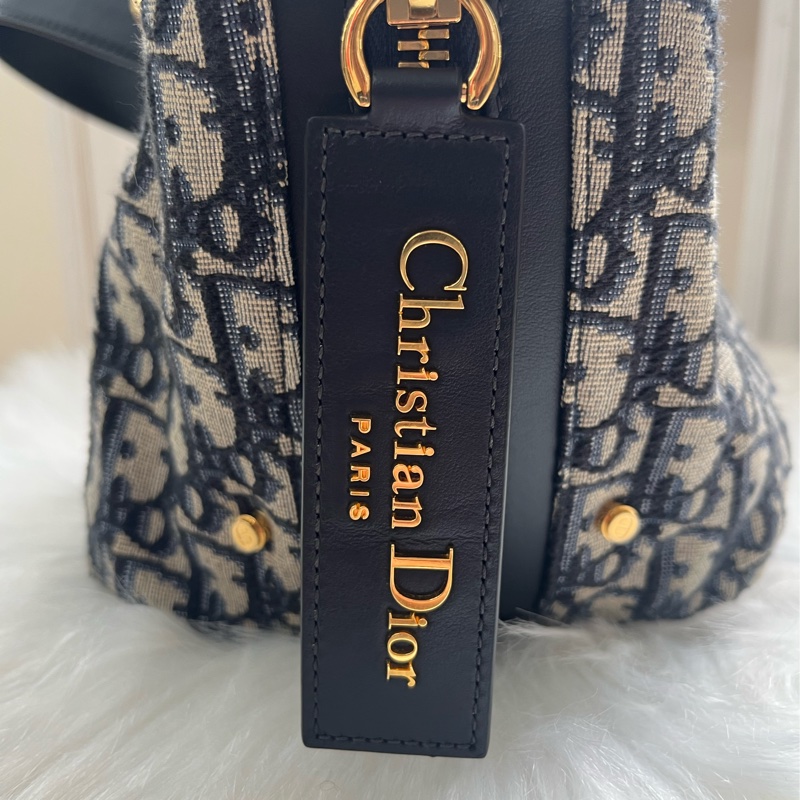 迪奧Dior D-Journey中號 肩背手提袋 藍色Dior Oblique緹花-1