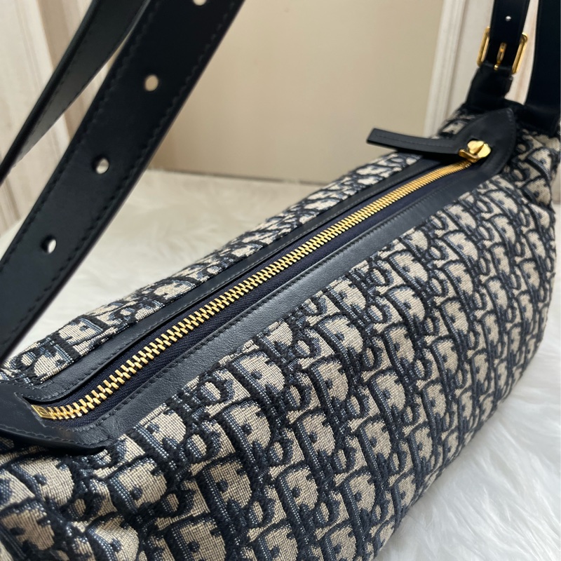 迪奧Dior D-Journey中號 肩背手提袋 藍色Dior Oblique緹花-2