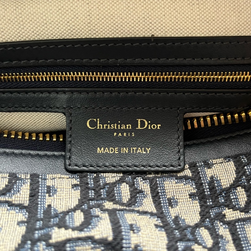 迪奧Dior D-Journey中號 肩背手提袋 藍色Dior Oblique緹花-5