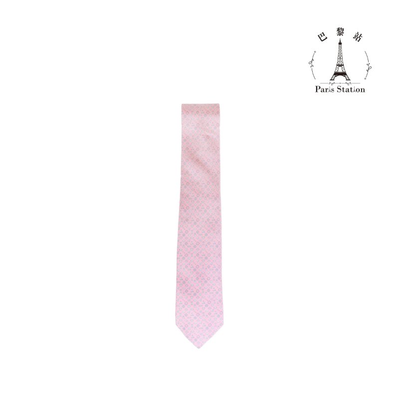 【巴黎站二手名牌專賣店】＊現貨＊HERMES 愛馬仕 真品＊粉色海洋圖案領帶-0