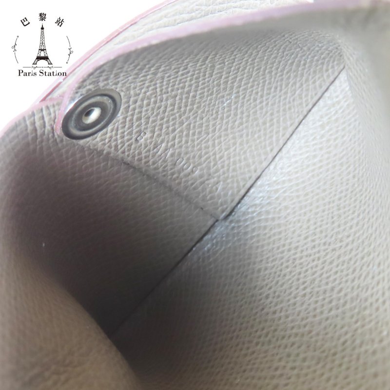 【巴黎站二手名牌專賣店】＊現貨＊HERMES愛馬仕真品＊W刻大象灰牛皮BASTIA釦式零錢包-4