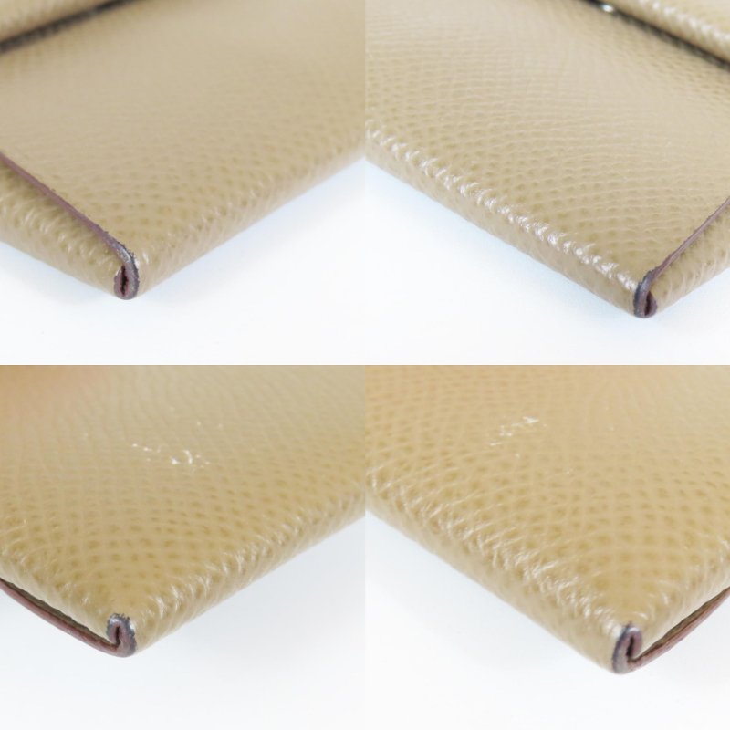 【巴黎站二手名牌專賣店】＊現貨＊HERMES愛馬仕真品＊W刻大象灰牛皮BASTIA釦式零錢包-5