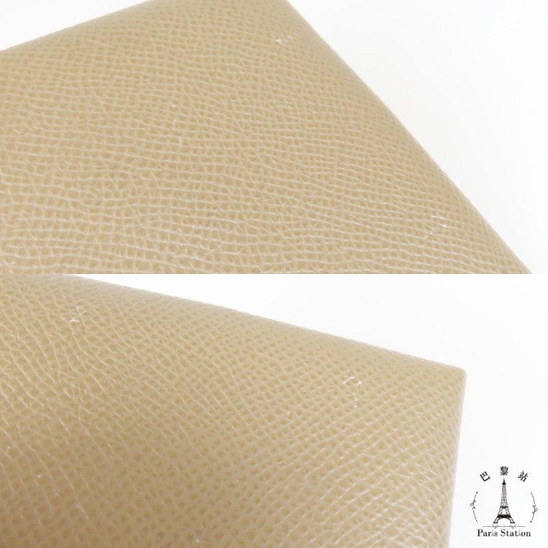 【巴黎站二手名牌專賣店】＊現貨＊HERMES愛馬仕真品＊W刻大象灰牛皮BASTIA釦式零錢包-6