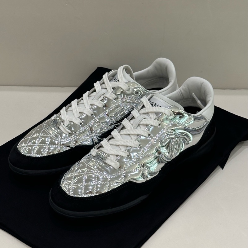 Chanel 香奈兒  98新 COCO NEIGE系列 25N 休閒鞋銀色 36.5碼-1