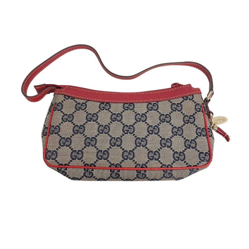 GUCCI 古馳 154432 麻將包 帆布 老花 紅色/深藍色-0