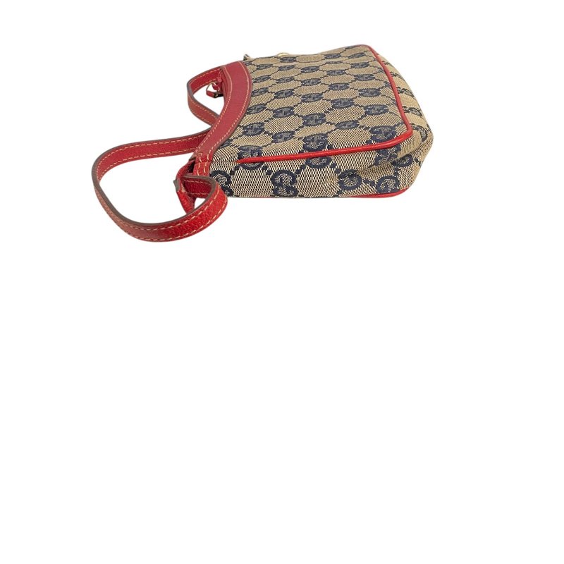 GUCCI 古馳 154432 麻將包 帆布 老花 紅色/深藍色-2