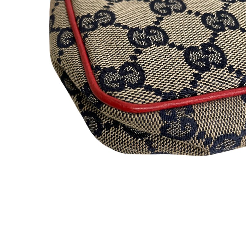 GUCCI 古馳 154432 麻將包 帆布 老花 紅色/深藍色-7