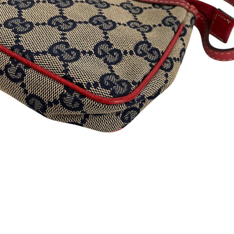 GUCCI 古馳 154432 麻將包 帆布 老花 紅色/深藍色-8
