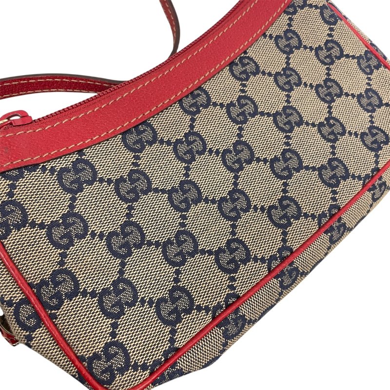GUCCI 古馳 154432 麻將包 帆布 老花 紅色/深藍色-9