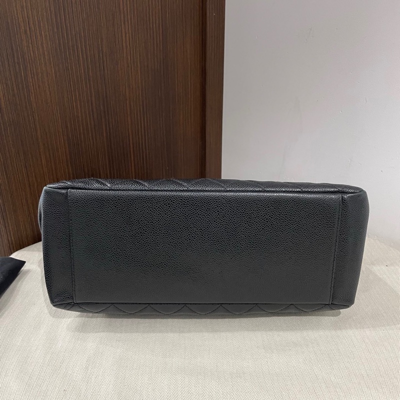 Chanel香奈兒黑銀荔枝牛GST，鐳射19開，尺寸33/24/13cm-5