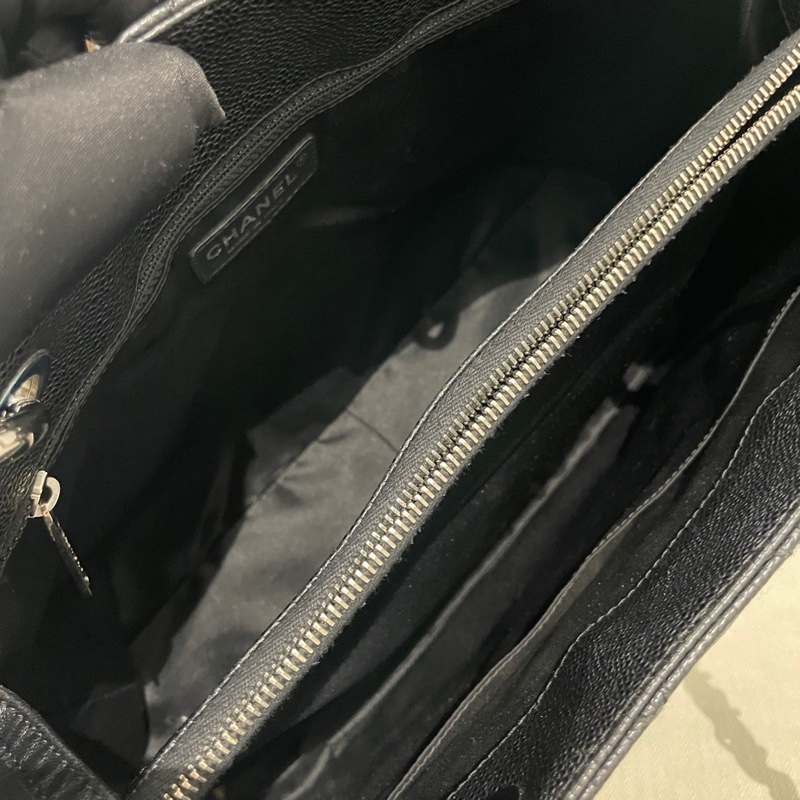 Chanel香奈兒黑銀荔枝牛GST，鐳射19開，尺寸33/24/13cm-7