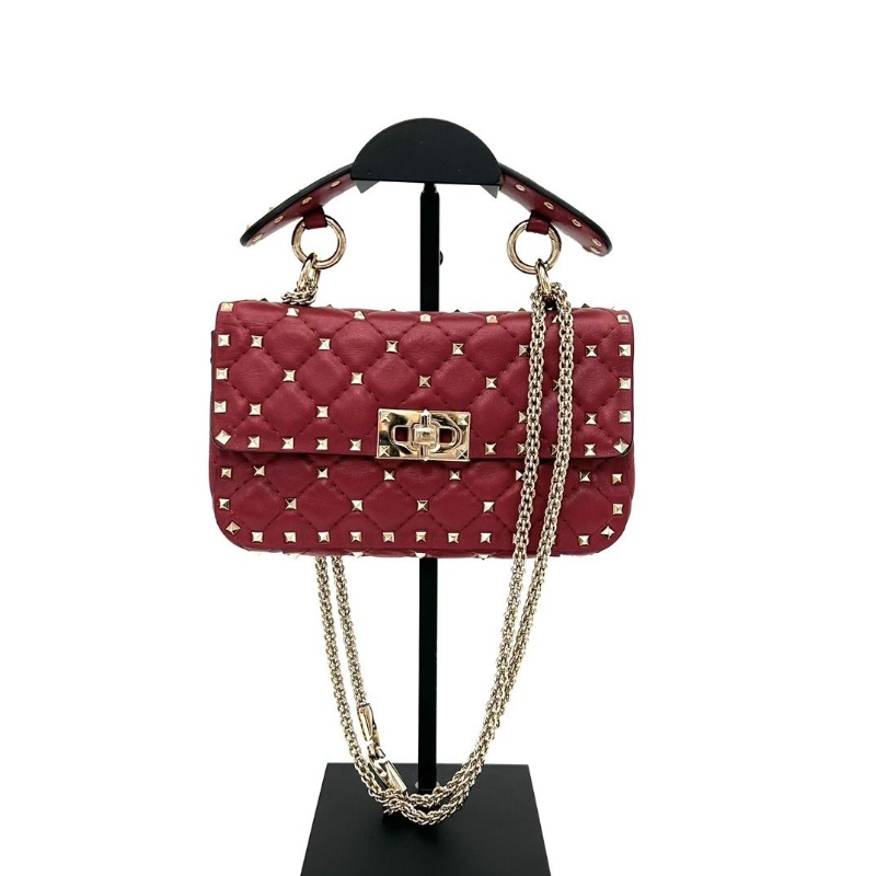 VALENTINO spike系列 紅色鉚釘小號肩背斜背包 20*12*5.5  9新 配件塵袋-2