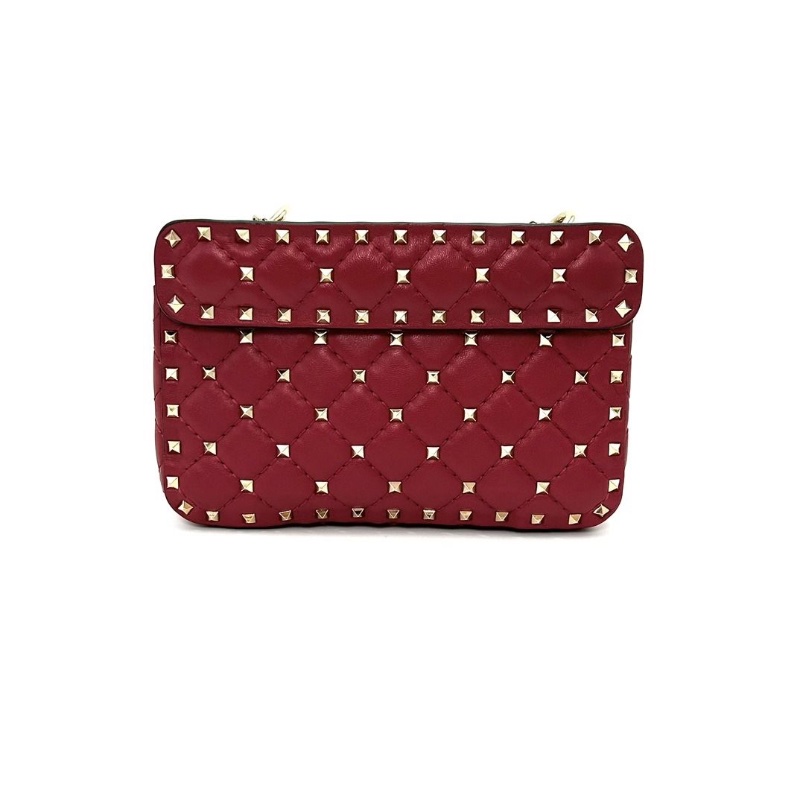 VALENTINO spike系列 紅色鉚釘小號肩背斜背包 20*12*5.5  9新 配件塵袋-3