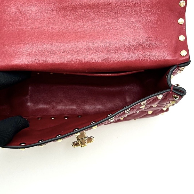 VALENTINO spike系列 紅色鉚釘小號肩背斜背包 20*12*5.5  9新 配件塵袋-4