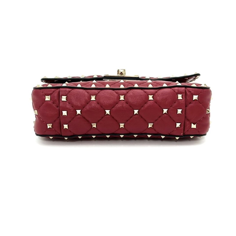 VALENTINO spike系列 紅色鉚釘小號肩背斜背包 20*12*5.5  9新 配件塵袋-7