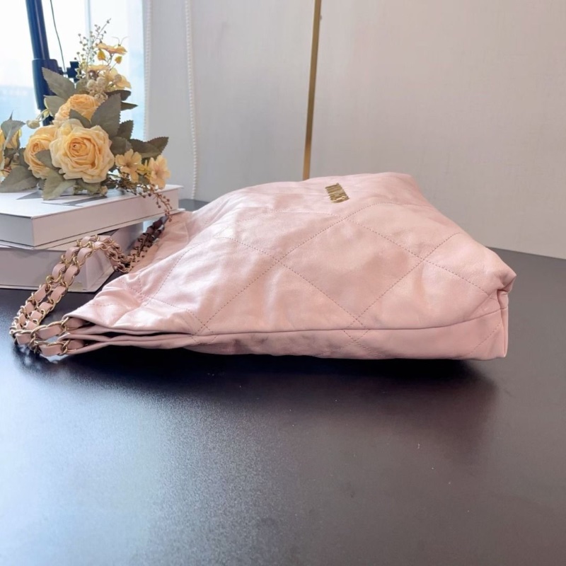 Chanel 22bag垃圾袋 中號 23s 淡粉色 芯片款   36*42*8  95新 配件塵袋-7