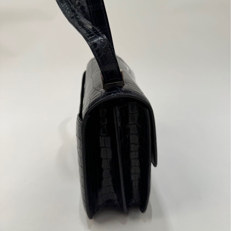 🐎【Hermès Constance 24 尼羅鱷 🐊深海藍 銀扣｜兩點 Crocodile Niloticus】-4