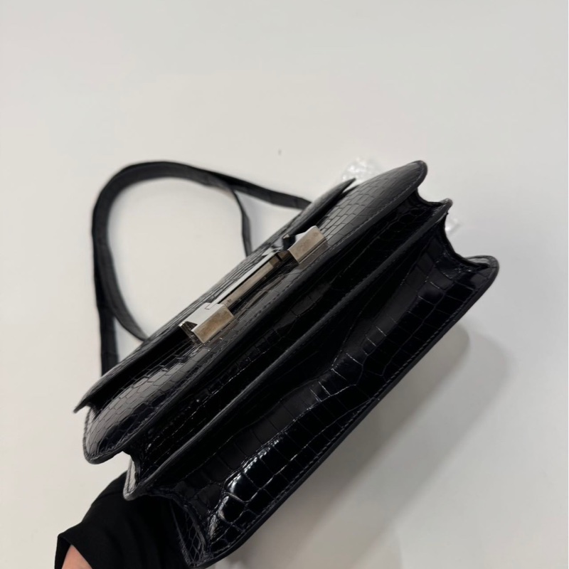 🐎【Hermès Constance 24 尼羅鱷 🐊深海藍 銀扣｜兩點 Crocodile Niloticus】-12