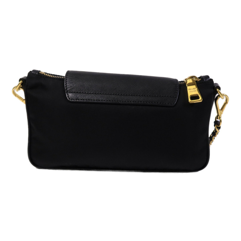 PRADA 皮革/尼龍Shoulder Bag鏈帶肩背袋-1