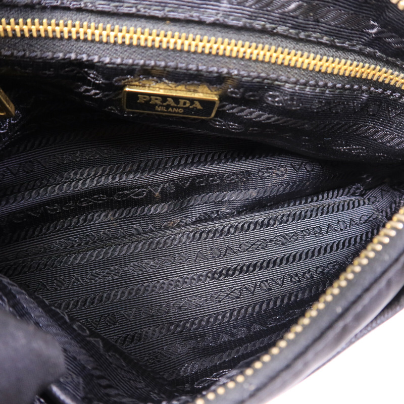 PRADA 皮革/尼龍Shoulder Bag鏈帶肩背袋-4