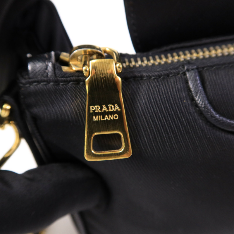 PRADA 皮革/尼龍Shoulder Bag鏈帶肩背袋-6