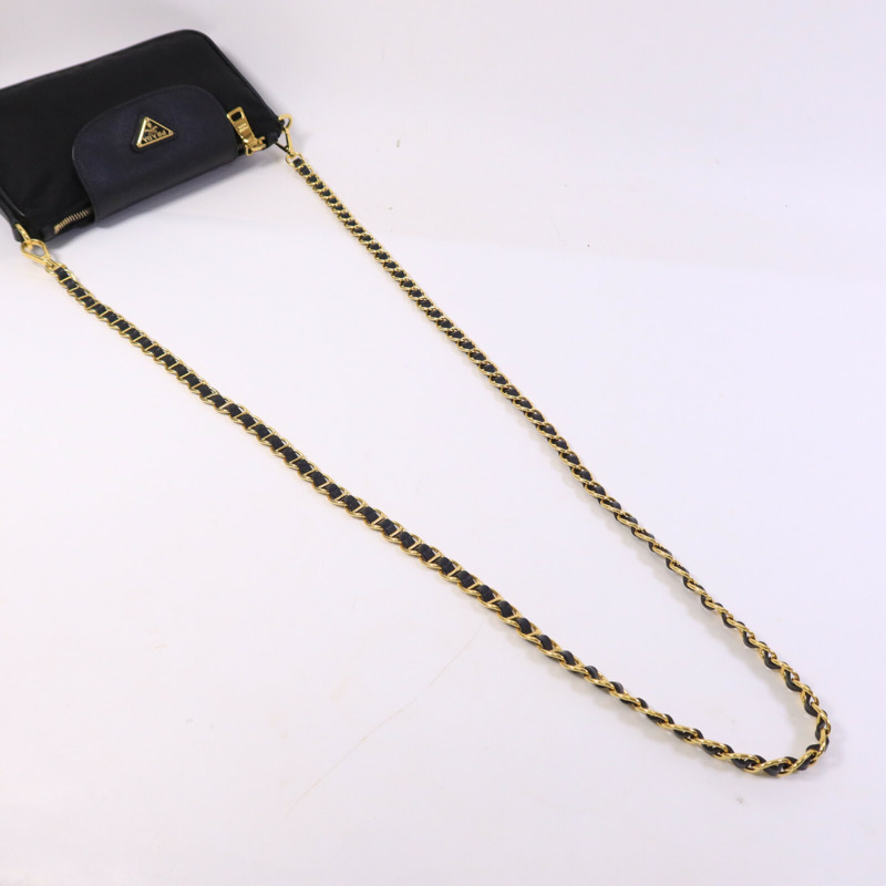 PRADA 皮革/尼龍Shoulder Bag鏈帶肩背袋-9