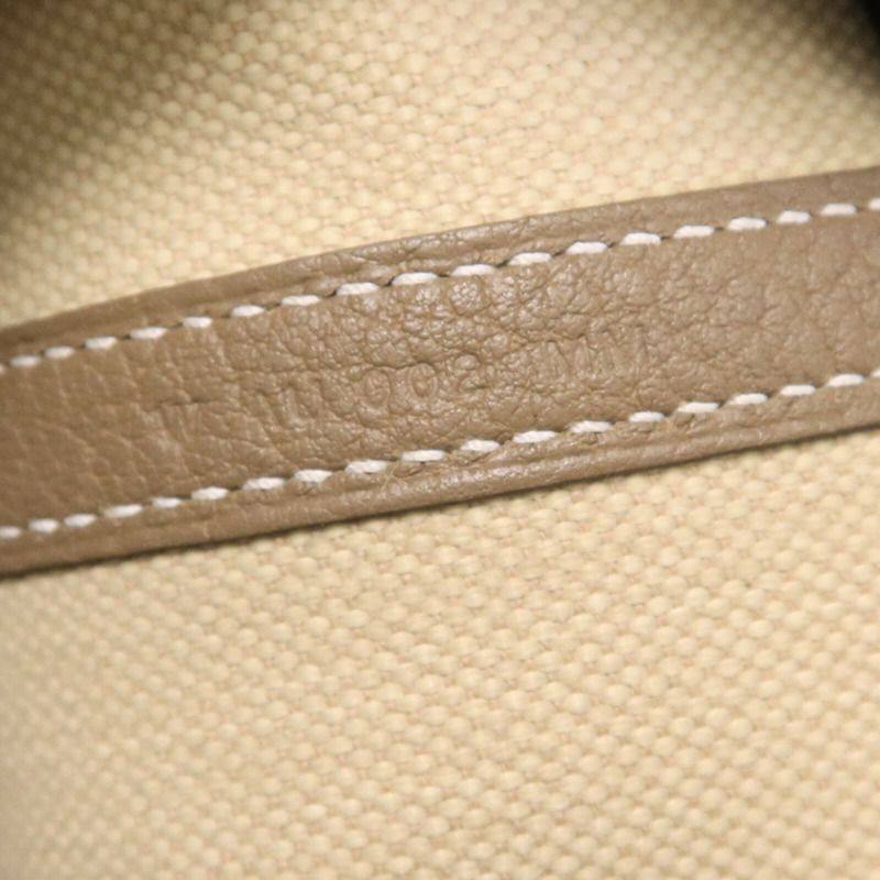 HERMES 皮革/帆布Garden Party TPM手挽袋Etoupe/Beton-7