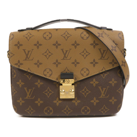 LOUIS VUITTON Monogram Reverse Pochette Metis金扣手挽肩背兩用袋