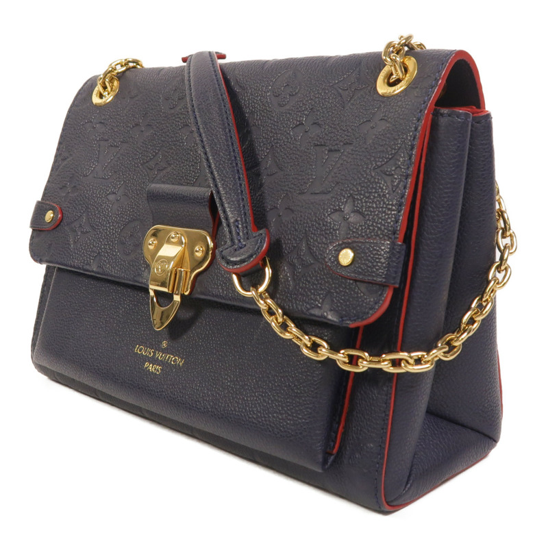 LOUIS VUITTON Monogram Empreinte Vavin PM金扣肩背袋深藍色-2