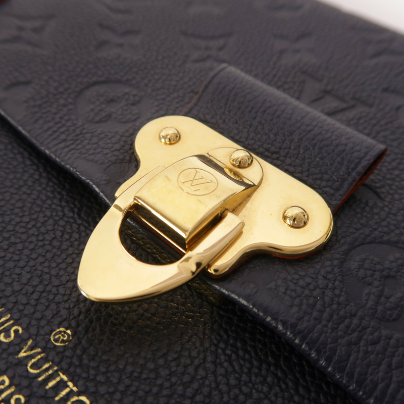 LOUIS VUITTON Monogram Empreinte Vavin PM金扣肩背袋深藍色-9
