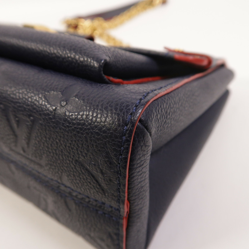 LOUIS VUITTON Monogram Empreinte Vavin PM金扣肩背袋深藍色-10