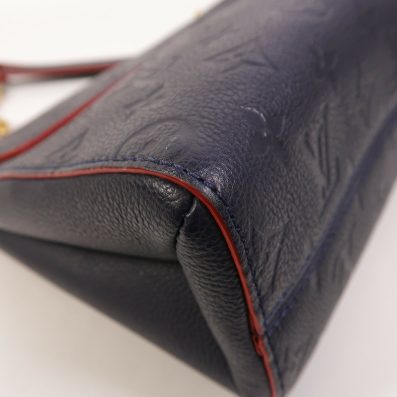 LOUIS VUITTON Monogram Empreinte Vavin PM金扣肩背袋深藍色-13