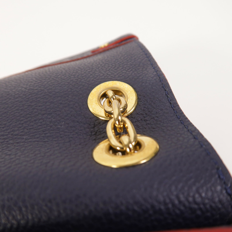 LOUIS VUITTON Monogram Empreinte Vavin PM金扣肩背袋深藍色-18