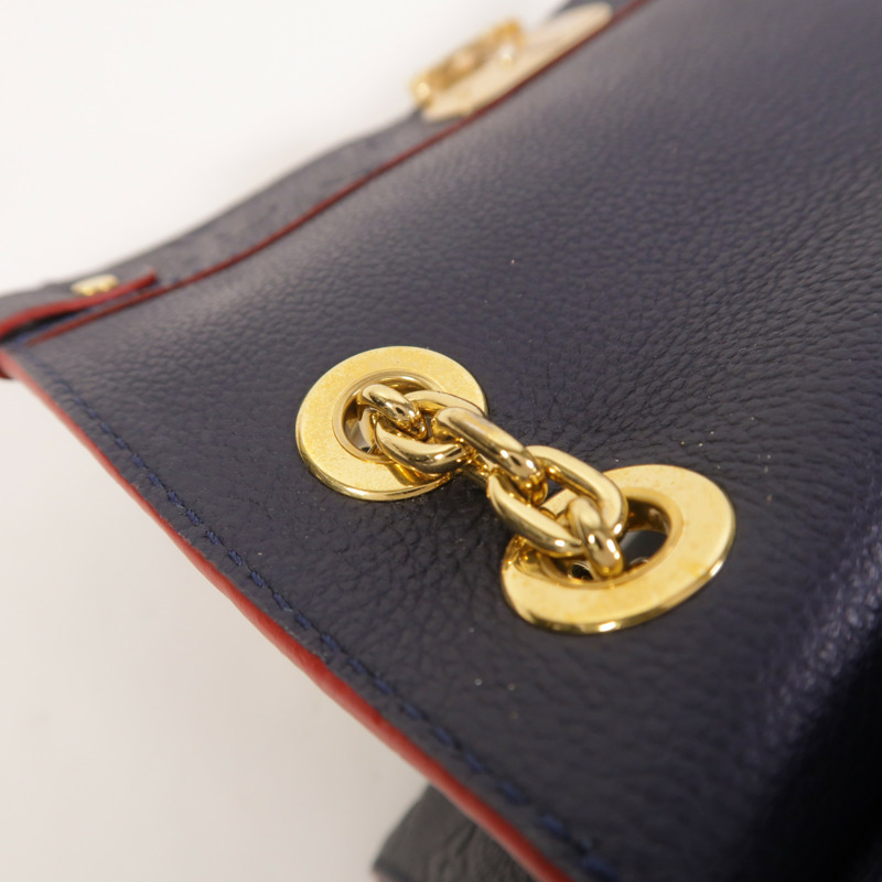 LOUIS VUITTON Monogram Empreinte Vavin PM金扣肩背袋深藍色-19