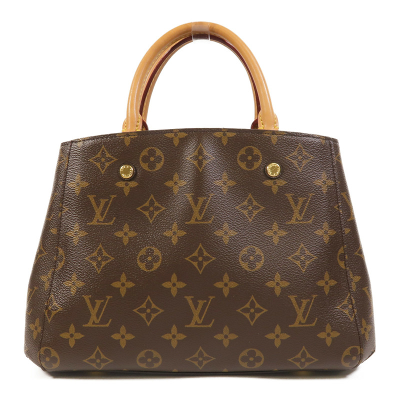 LOUIS VUITTON Monogram Montaigne BB金扣手挽肩背兩用袋棕色-1